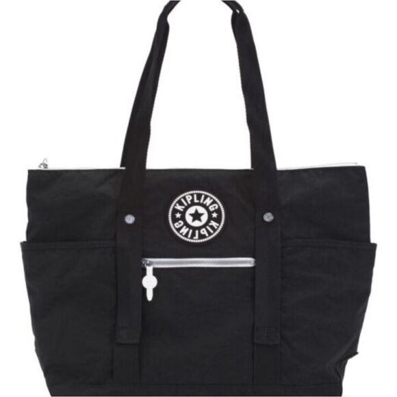 Kipling Kim Up Tote Bag- Black/White - Picture 1 of 10